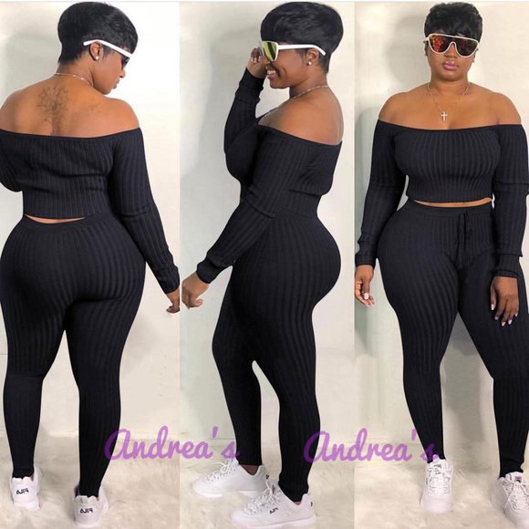 Two Piece Crop Top Jumpsuit - Picture 1 of 2